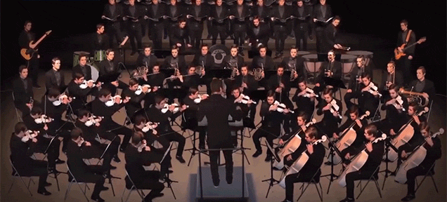 Watch a musician play every instrument in a 70-person orchestra at once