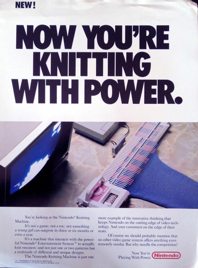This Long-Lost Nintendo Knitting Machine Would Have Let You Make Sweaters With Your NES