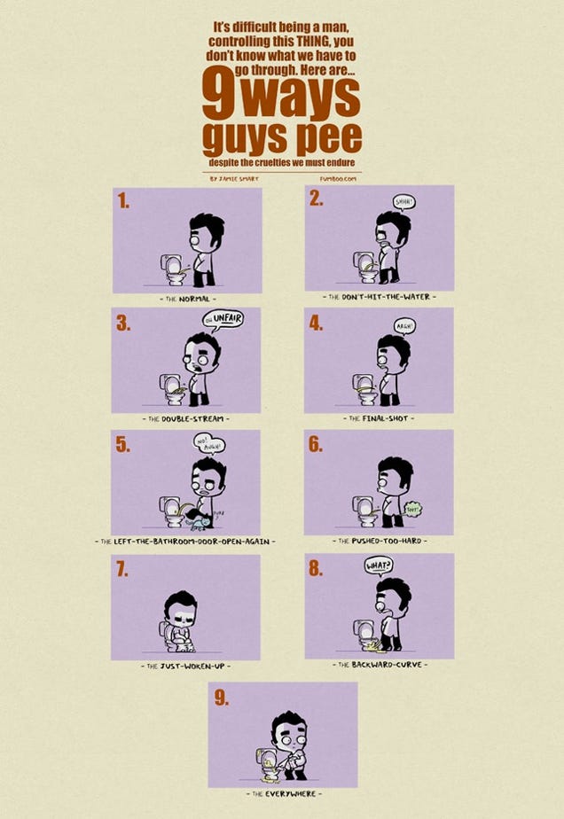 The Nine Different Ways A Man Can Pee