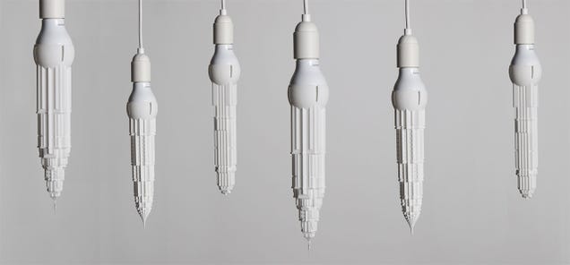 Inverted Skyscrapers Hang Like Glowing Stalactites From Your LED Bulbs