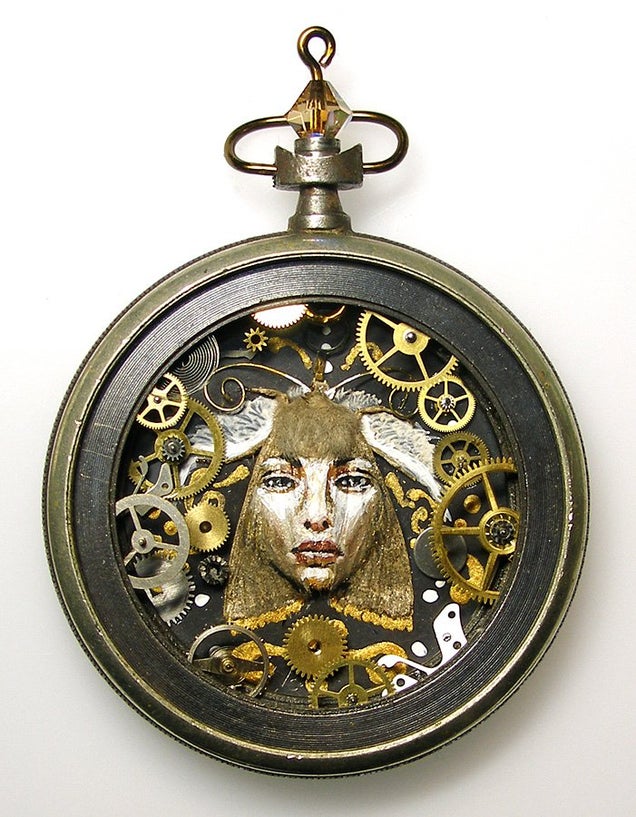 Enjoy These Clever Miniature Sculptures Made From Old Clock Parts