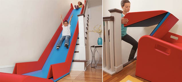 An Instant Slide Makes Stairs Even Better Than a Firehouse Pole
