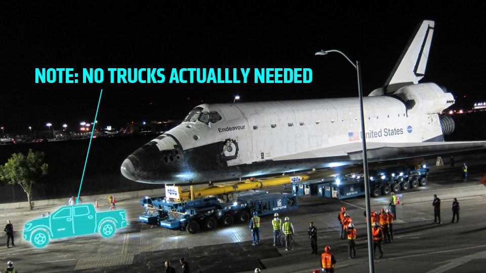 Toyota truck pulls space shuttle