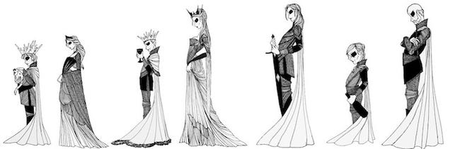 Beautiful black-and-white illustrations put a gothic spin on Game of Thrones