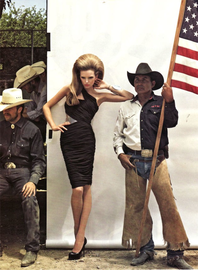 September Harper's Bazaar: Let's Go To The Rodeo With Feathers On Our Faces!