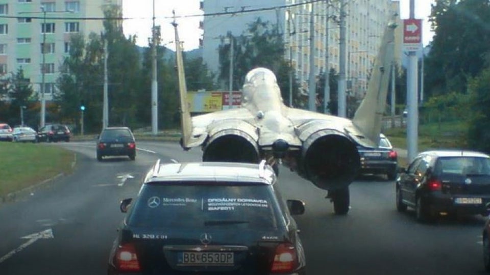 driving jet down fighter street mig busy cars yes road russian traffic funny stuck drive plane russia roads behind going