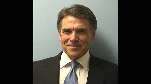 Here Is Rick Perry's Mugshot. Look at His Stupid Fucking Face.