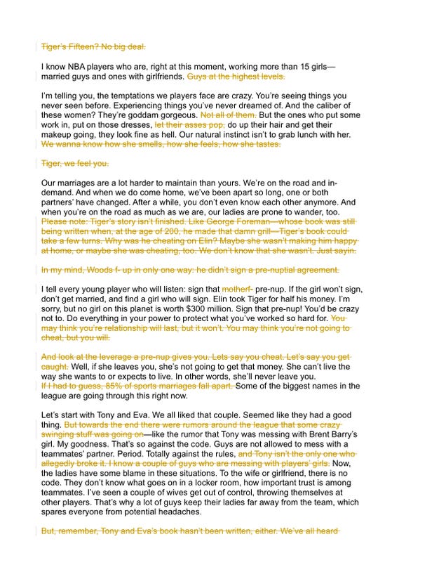 What ESPN Won't Let Player X Say: Prenups, Popping Asses, And Watching Your Wife Get Pounded