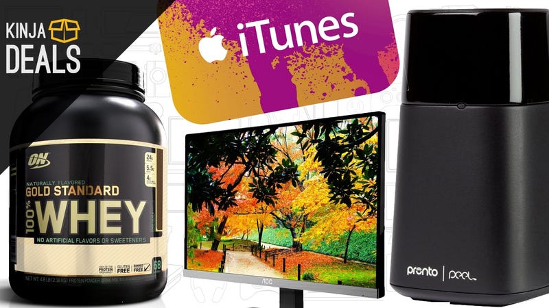 Today's Best Deals: Protein Powder, iTunes Credit, Universal Remote, and More