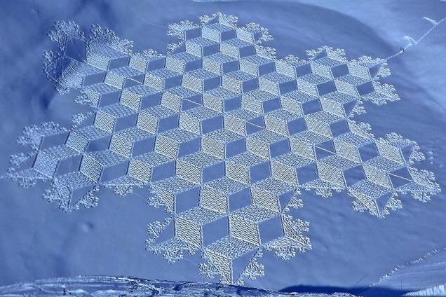 Crop circles found in the snow