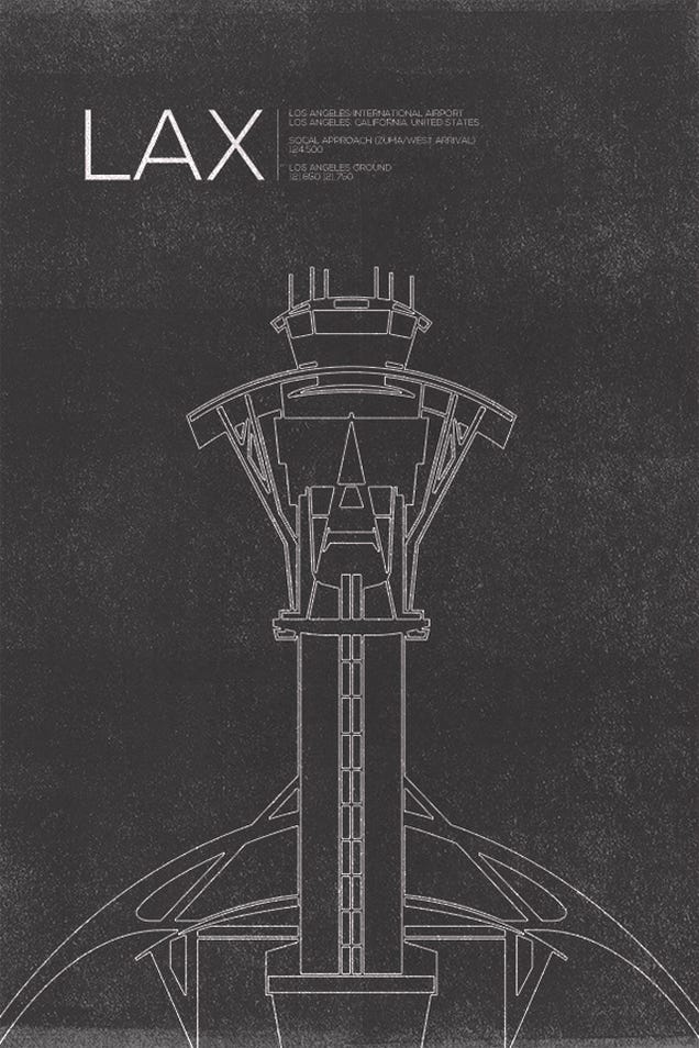 10 Graceful Posters Immortalizing the World's Air Traffic Control Towers