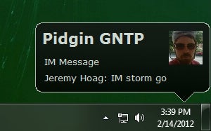 Pidgin isn't great at notifying you when new IMs come in or buddy statuses change, but a number of plugins can help with that.