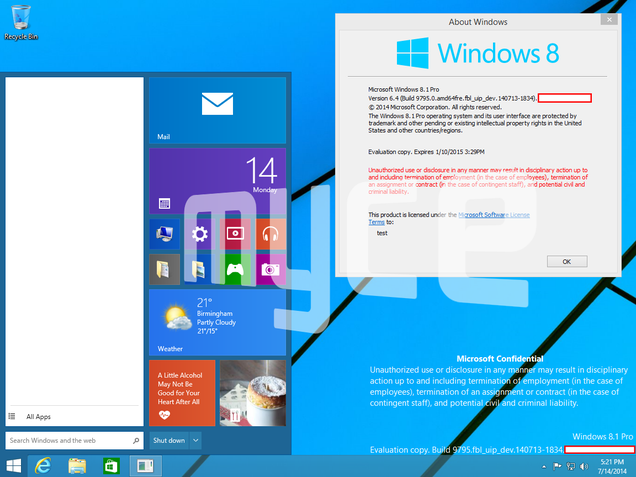 Leaked Windows 9 Screenshots Show a Start Menu and a Little More Windows