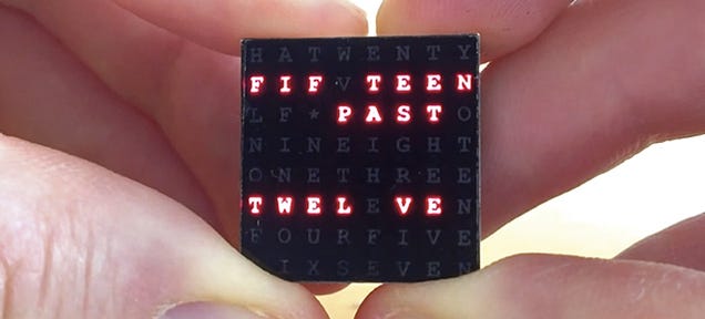 Build a Tiny Version of Those Pricey Word Clocks On the Cheap