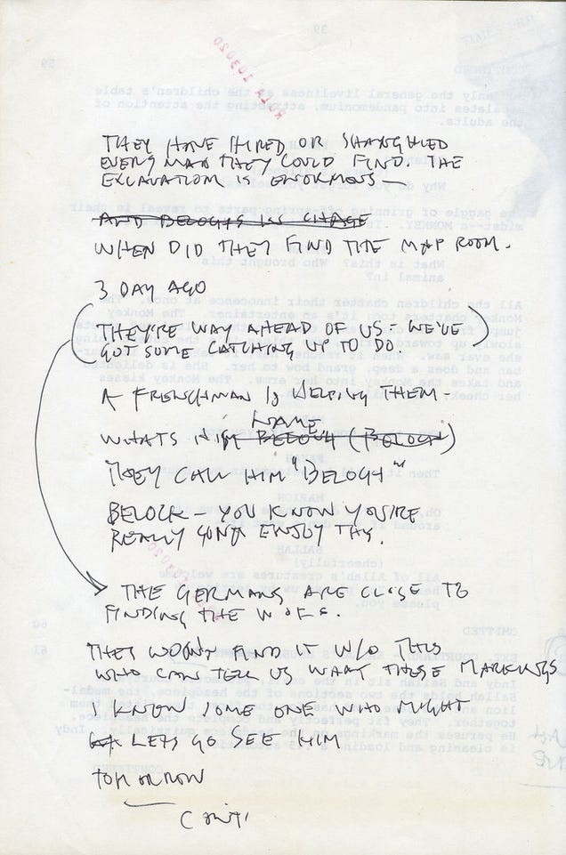 Read Harrison Ford's original script notes from Raiders of the Lost Ark