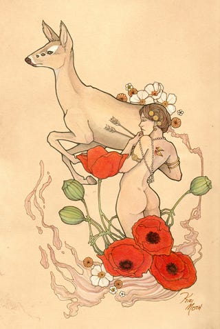 Get some original fantasy art from the great Kiri Moth!