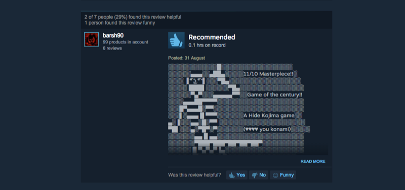 Metal Gear Solid V: The Phantom Pain, As Told by Steam Reviews
