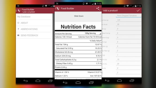 Food Builder Generates Nutrition Facts for Your Meals From Ingredients