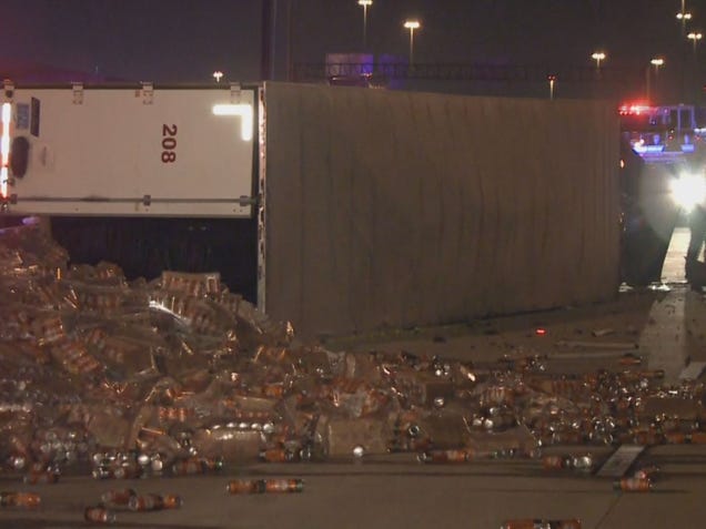 Texas Highway Shut Down for Hours Following Gigantic Beer Can Spill