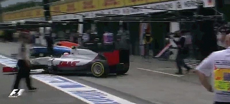 Backmarkers Collide In The Pits Before The First F1 Race Of 2016 Even Starts