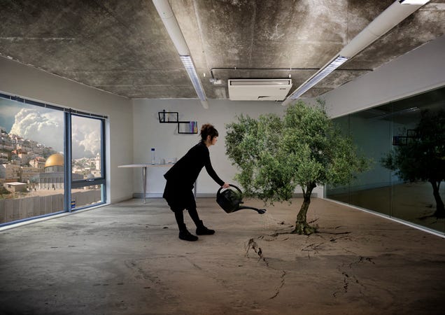 Why did Lacoste try to suppress a Palestinian artist's science fictional art project?