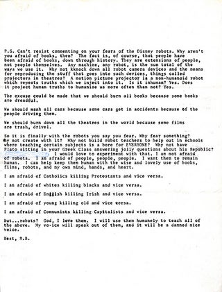 Letters From Ray Bradbury: 'Love what YOU love!'