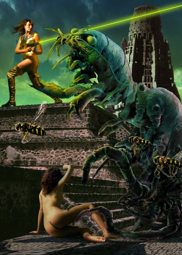 Artist helps wife fight cancer by turning her into a sexy pulp warrior