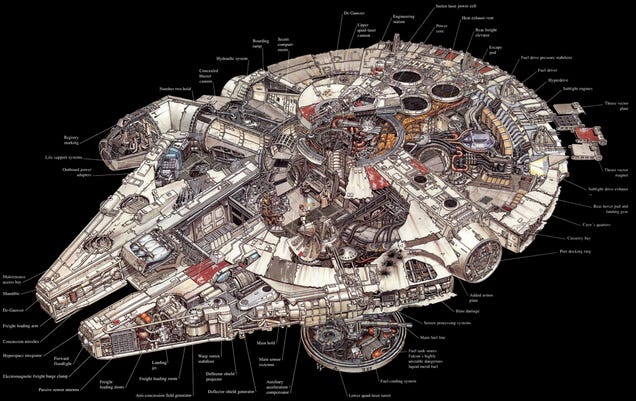 The amazing Star Wars vehicles and location cutaways by Hans Jenssen