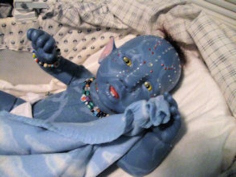 Hideous Avatar Baby is 50% human, 50% Na'vi, and 100% terrifying