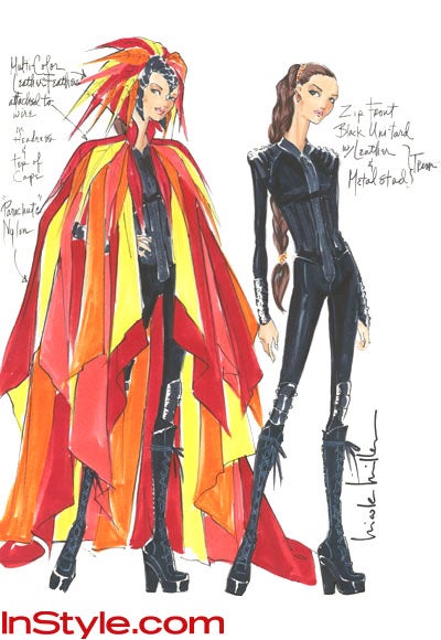 Fashion designers sketch their own versions of Katniss' fiery couture