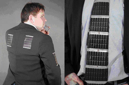 Solar Powered Neck Tie Holds, Powers Your Gadgets
