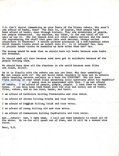 Letters From Ray Bradbury: 'Love what YOU love!'