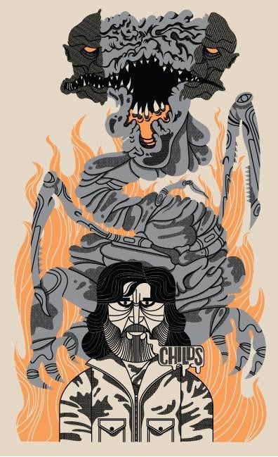 Tetsuo wins and Gotham lies in ashes in Alternate Ending art