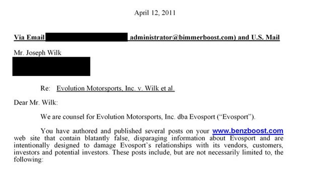 Mercedes tuner fights online forum over "hundreds of thousands" of dollars