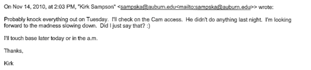 "Am I Sick? Are We All Sick?": Overwrought Things The Media Wrote To Auburn's PR Guy During Cam Newton's Wild 2010 Season