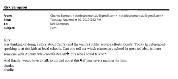 "Am I Sick? Are We All Sick?": Overwrought Things The Media Wrote To Auburn's PR Guy During Cam Newton's Wild 2010 Season