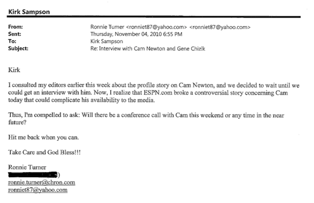 "Am I Sick? Are We All Sick?": Overwrought Things The Media Wrote To Auburn's PR Guy During Cam Newton's Wild 2010 Season