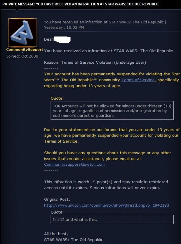 BioWare Bans Old Republic Player For Using Internet Meme