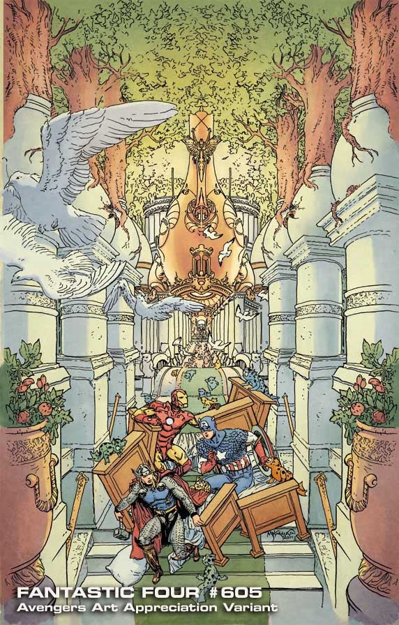 Avengers fine art covers present The Hulk à la Michelangelo and Al Hirschfeld