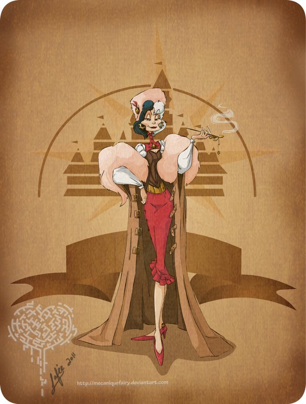 Classic Disney villains redrawn as steampunk baddies