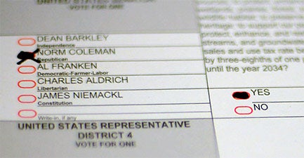 Minnesotans Find Voting For Al Franken or Norm Coleman Very Difficult