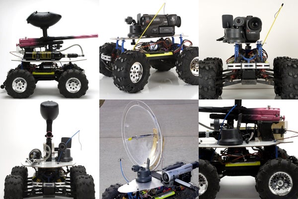 Low Cost Robot On Wheels Can Spy Baddies, Paint Them to Death