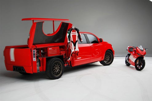 Toyota Brings A Ducati To SEMA Via Big Red Custom Tundra