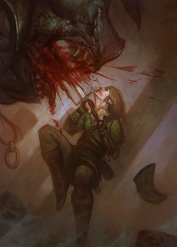 A Rare, Bloody Tribute to Link's Upthrust from Zelda II: The Adventure of Link