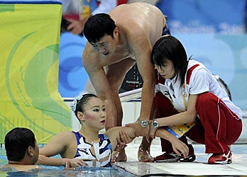 Synchronized Swimmer Sinks Slowly; Silly Swimmer!