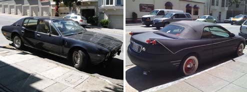 Iso Rivolta Fidia And Rat Rod Chrysler Sebring Down On The San Francisco Street