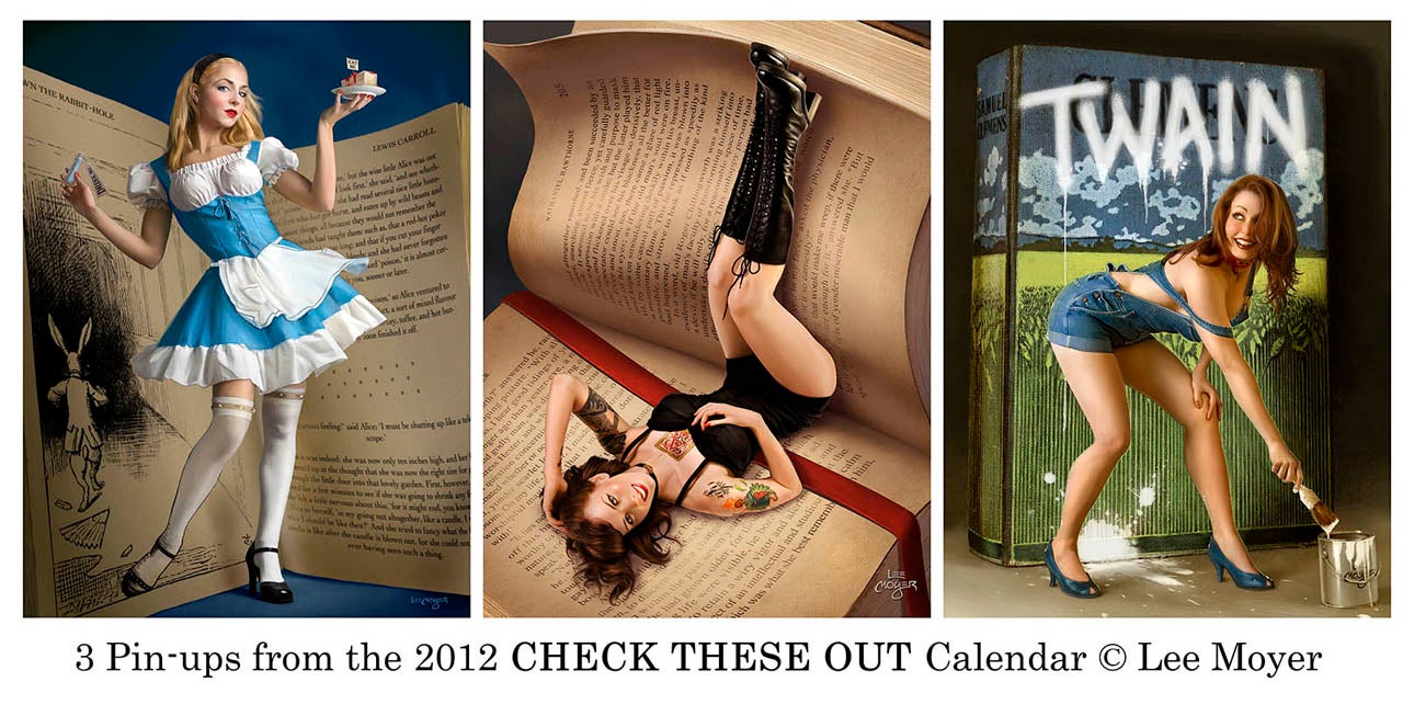 Can you identify all the great fantasy writers celebrated in this sexy pin-up art?