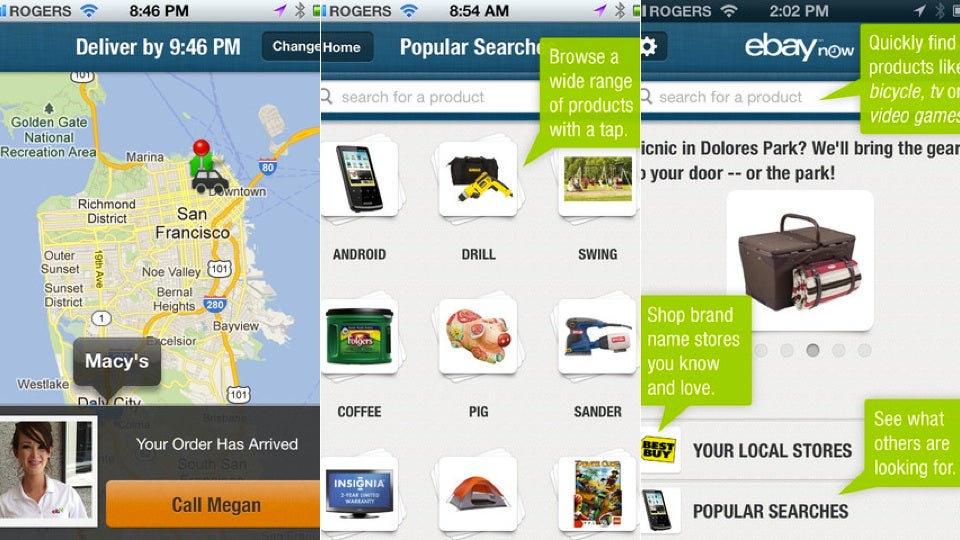 eBay Now, Expedia, and More
