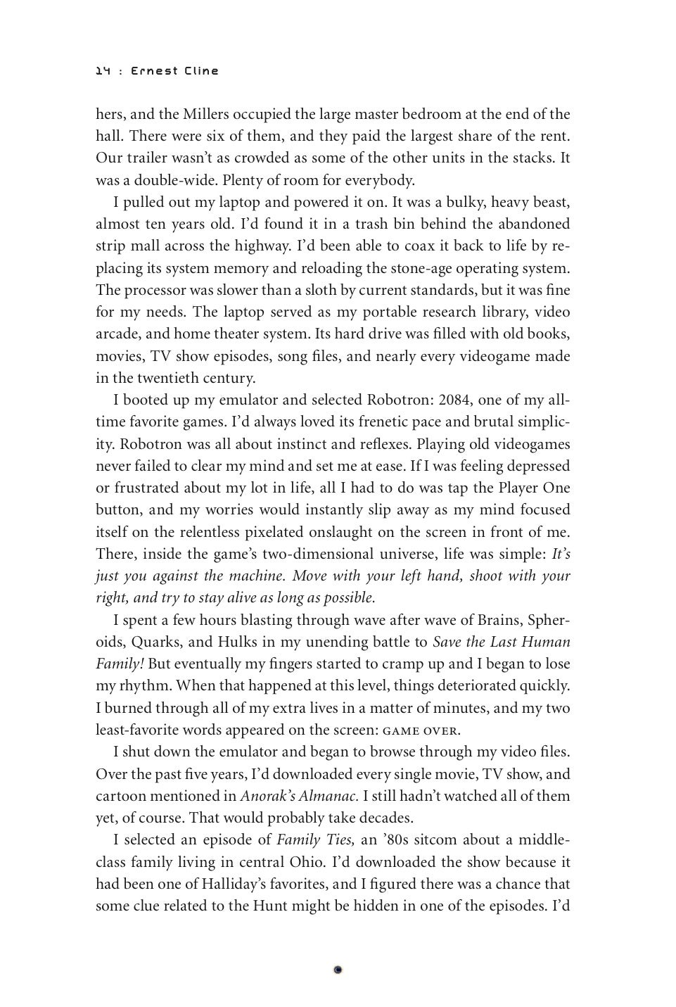 Read the first two chapters of Ernest Cline's new novel, Ready Player One