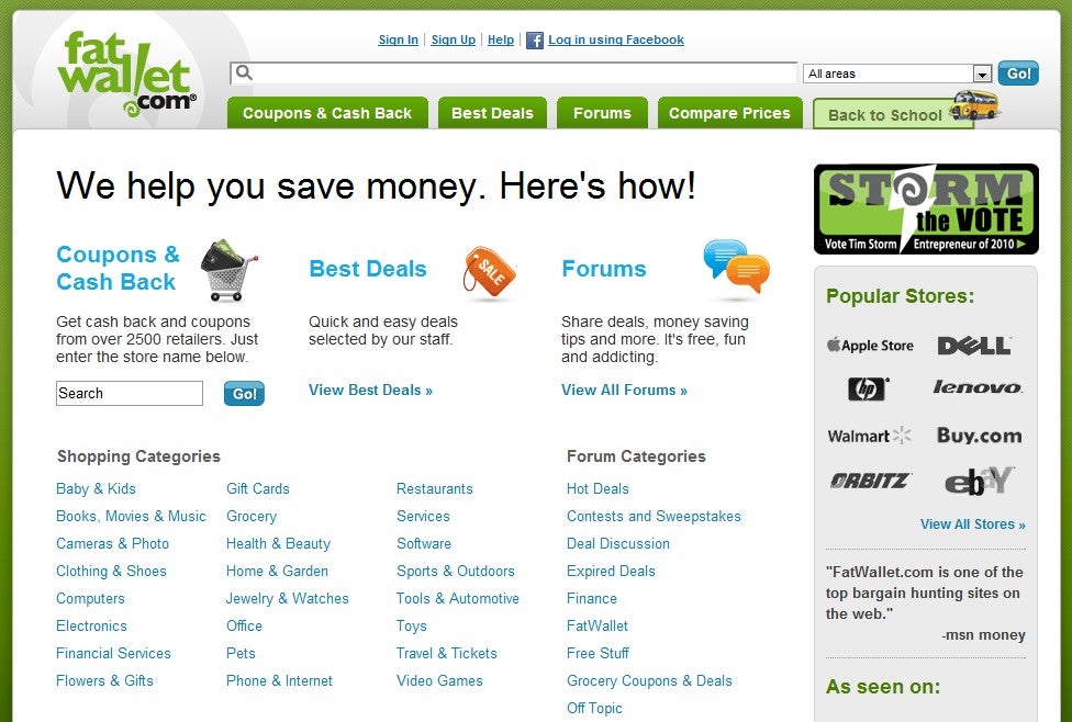 Slickdeals fatwallet aggregator